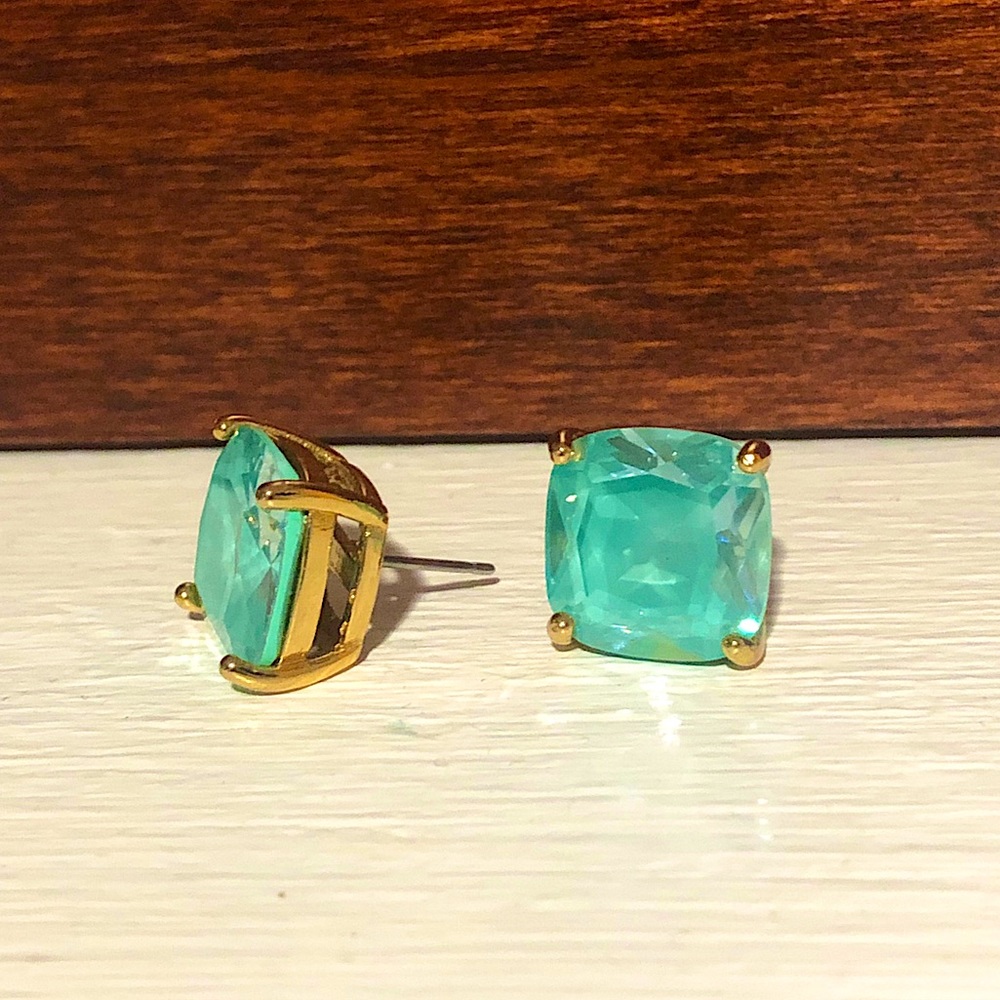 Kate spade aqua colored stone stud earrings
